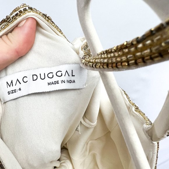 NWT Mac Duggal Embellished Leaf Beaded Beaded Evening Gown Style #5107 Size 4 - Picture 9 of 10